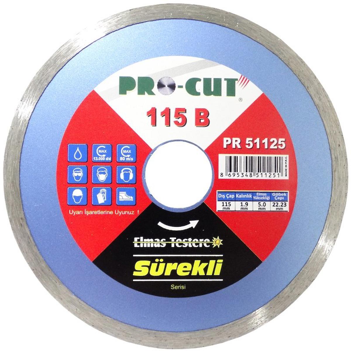 Pro-Cut PR51125 115B Daire Testere 115mm - Seramik, Porselen, Cam