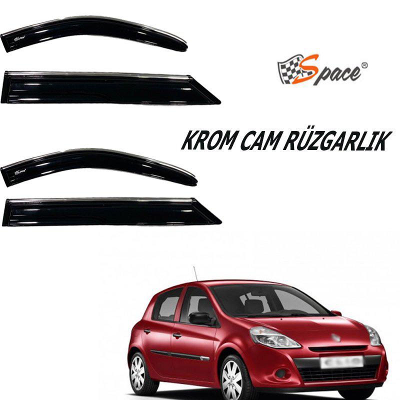 Renault Clio Krom cam rüzgarlığı  2005 -2011 / CARU407