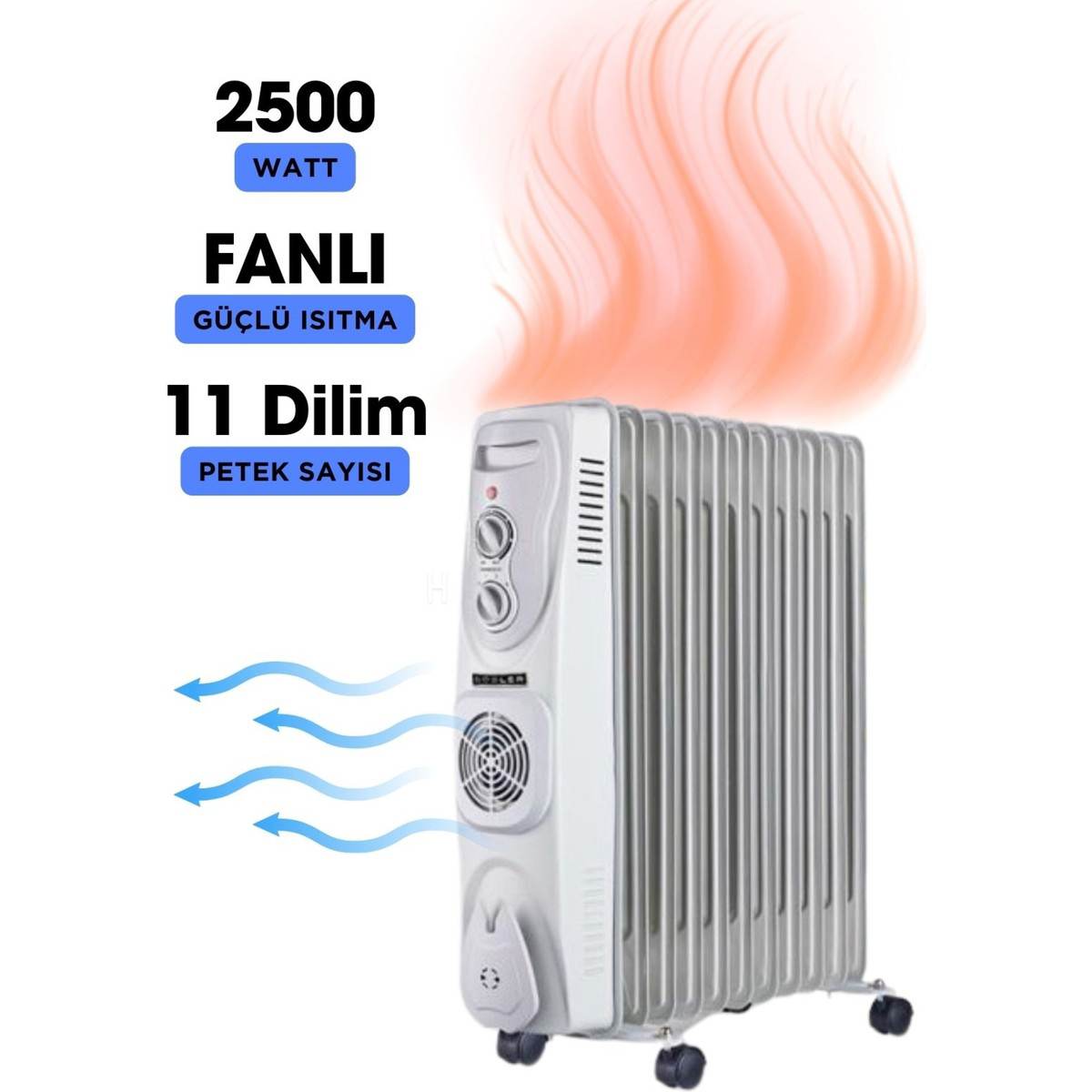 Süsler SR-5811 – 11 Dilim Fanlı Yağlı Radyatör