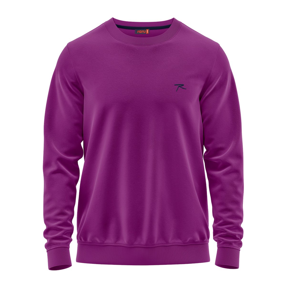 Raru %100 Pamuk Bisiklet Yaka Unisex Basic Sweatshirt AUDAX MOR