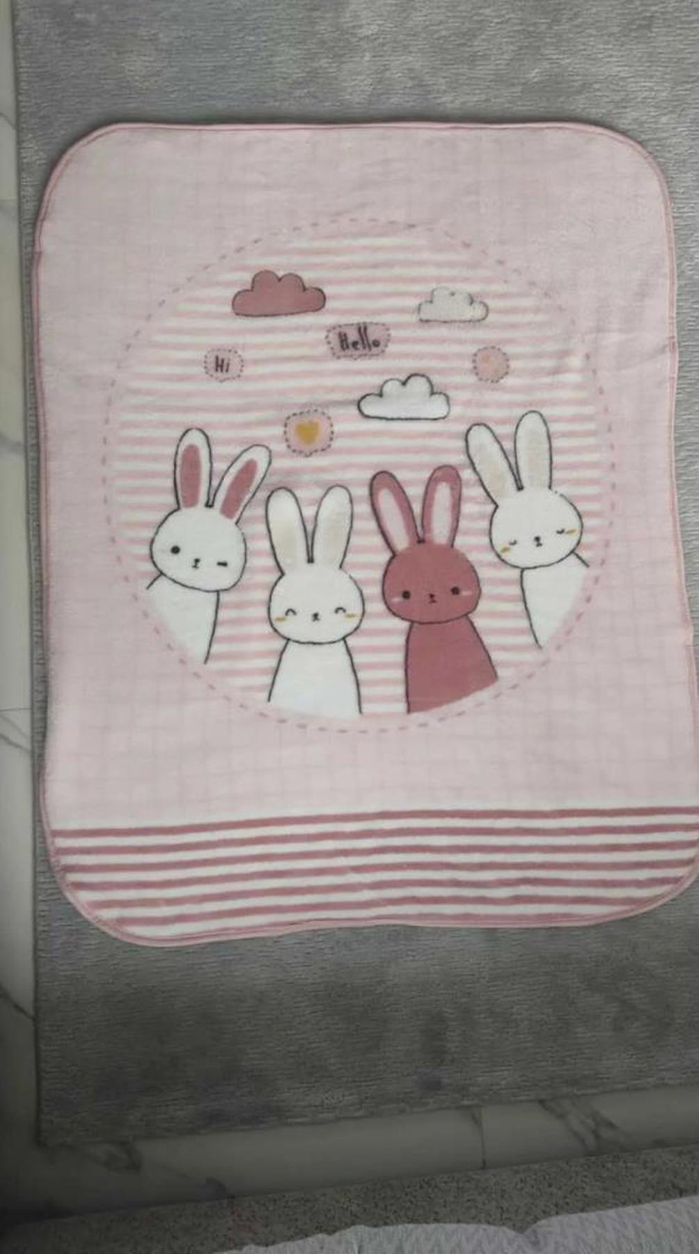 Özdilek Bebek Battaniyesi Hello Rabbit Pembe