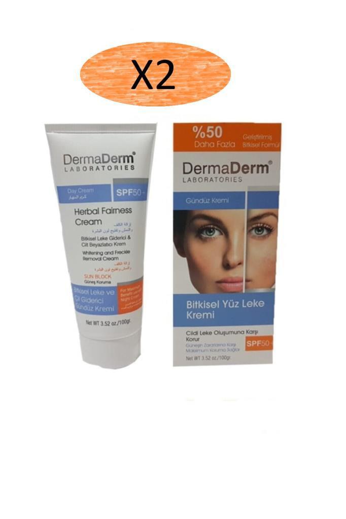 DermaDerm Bitkisel Leke Giderici Spf50+ Gündüz Kremi 100 Gr 2 Adet