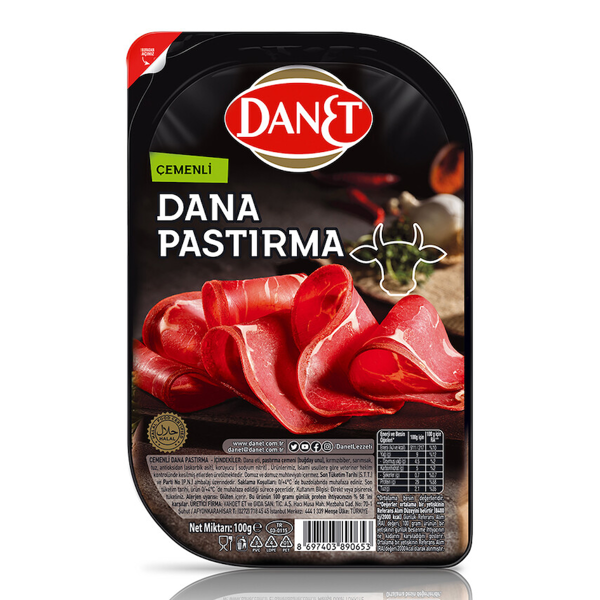 Danet Dana Pastırma I Çemenli I Dilimli I 100G