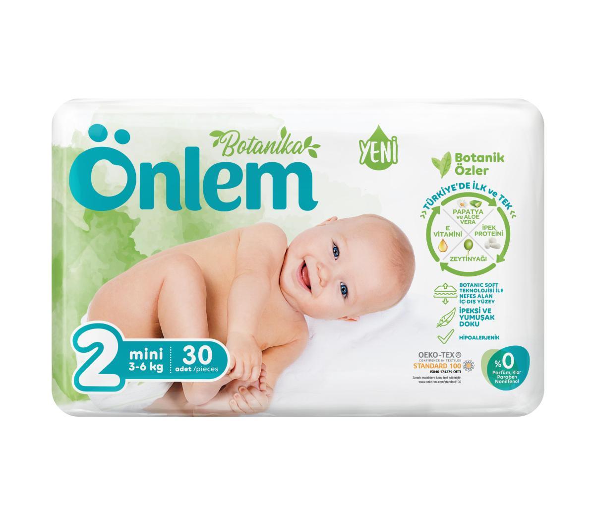 Önlem Botanika Bebek Bezi Jumbo Paket 2 Beden Mini 30'lı (3 - 6 Kg)