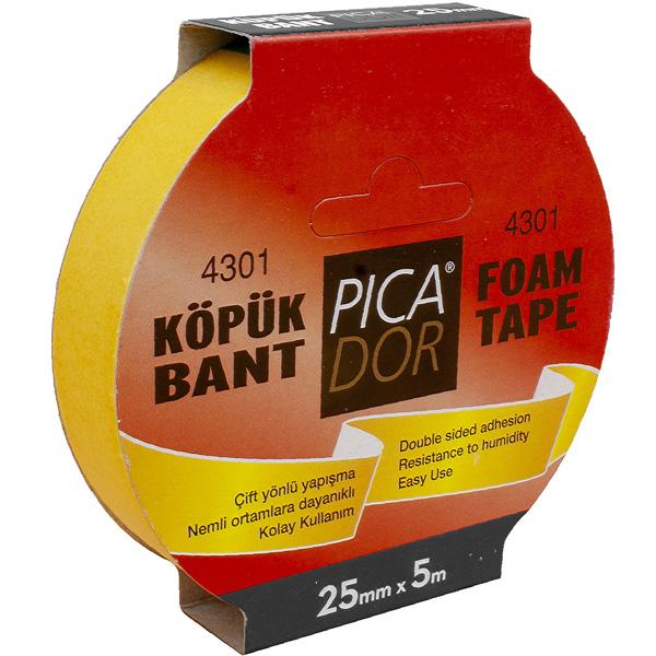 Picador Çift Taraflı Bant Köpük Rulo Askılı 25mmx5m 4301