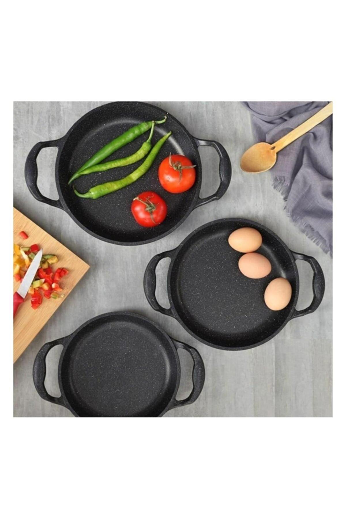 Taşhan T-0375 Döküm Granit 3 lü Omlet Sahan Set