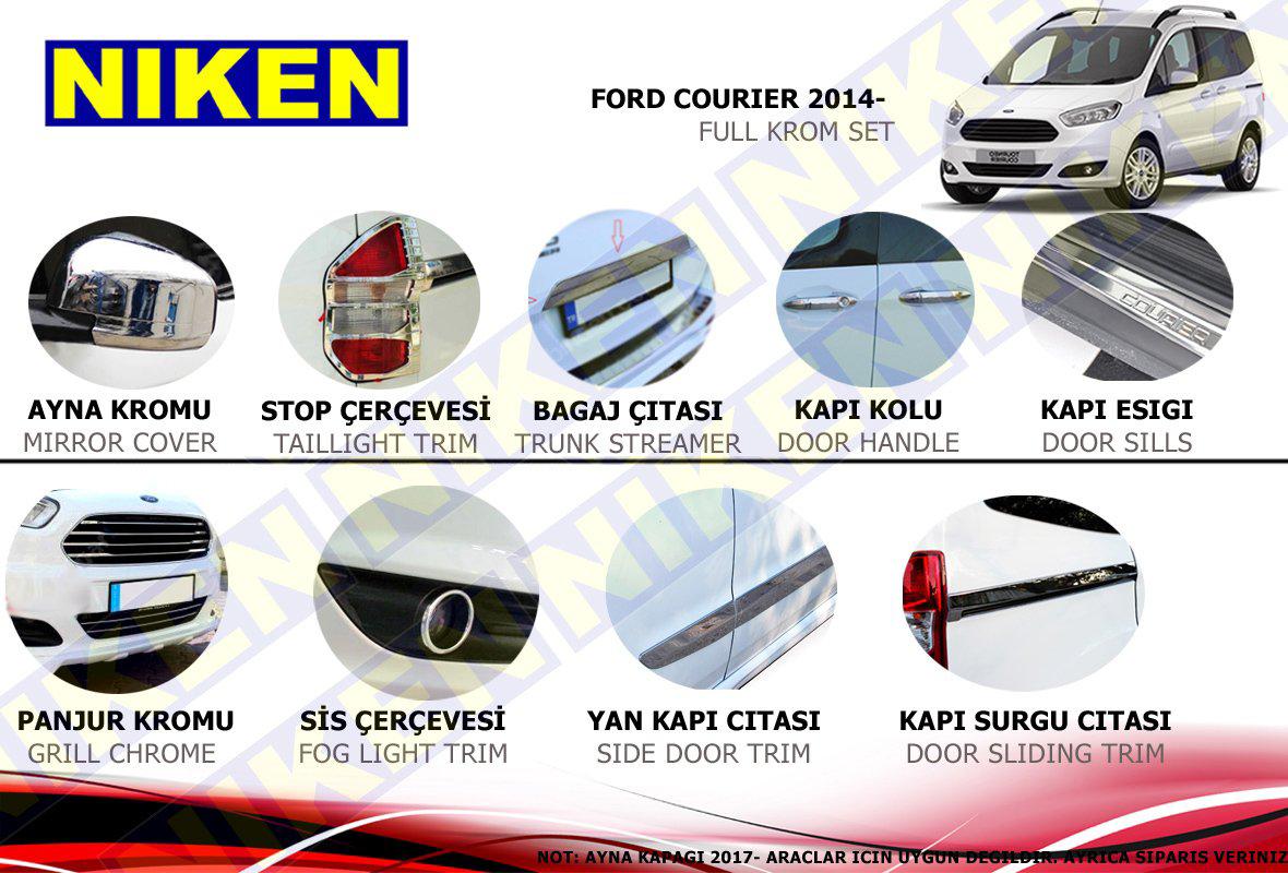 Ford courier komple krom nikelaj kaplama seti