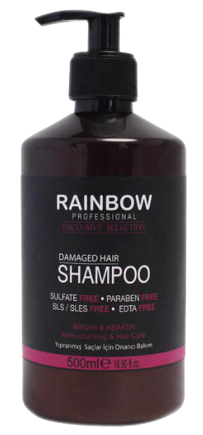 Rainbow Şampuan Yıpranmış Saçlar 500ml Argan&Keratin