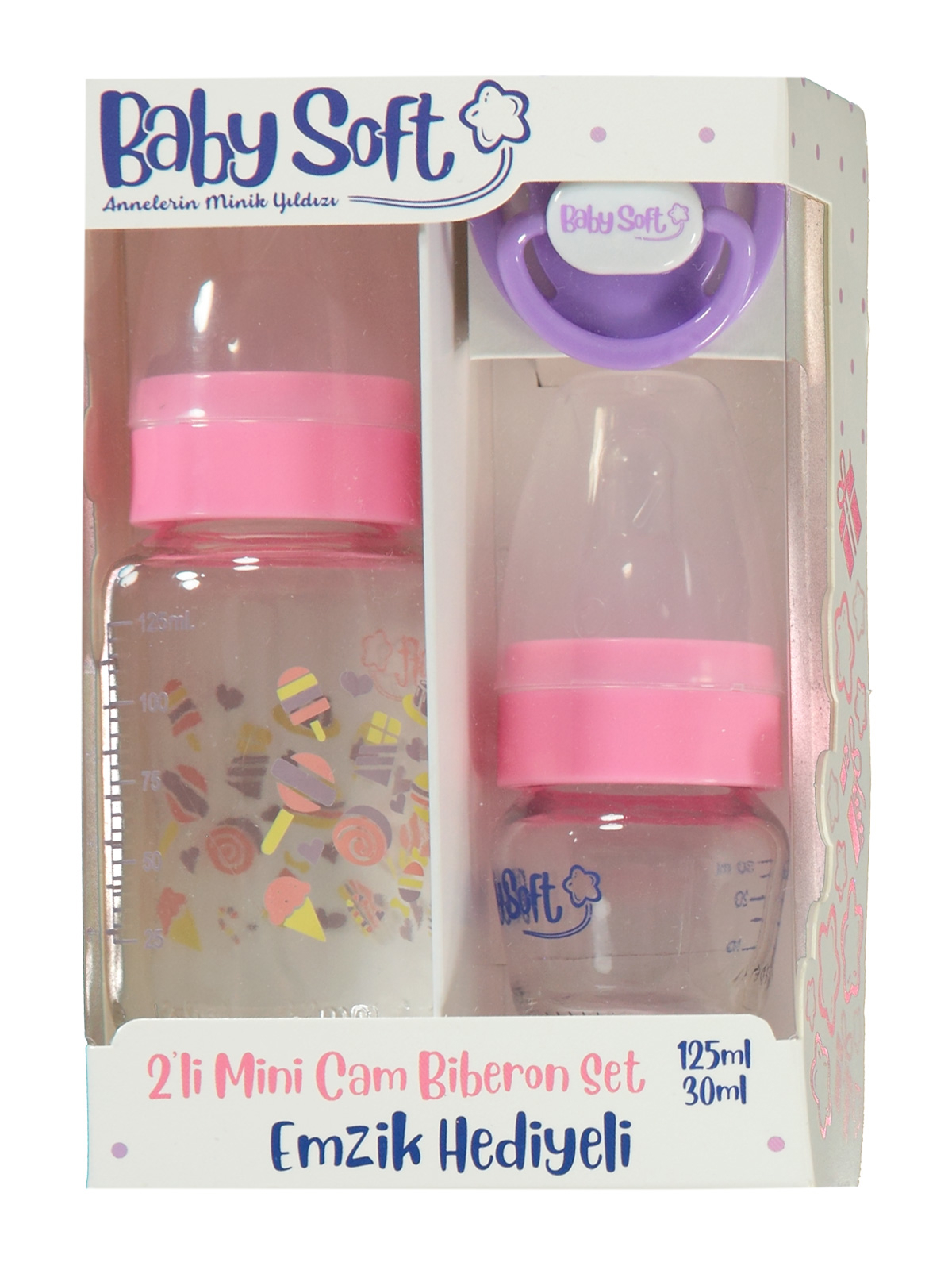 Baby Soft 2'li Mini Cam Biberon Set  Pembe