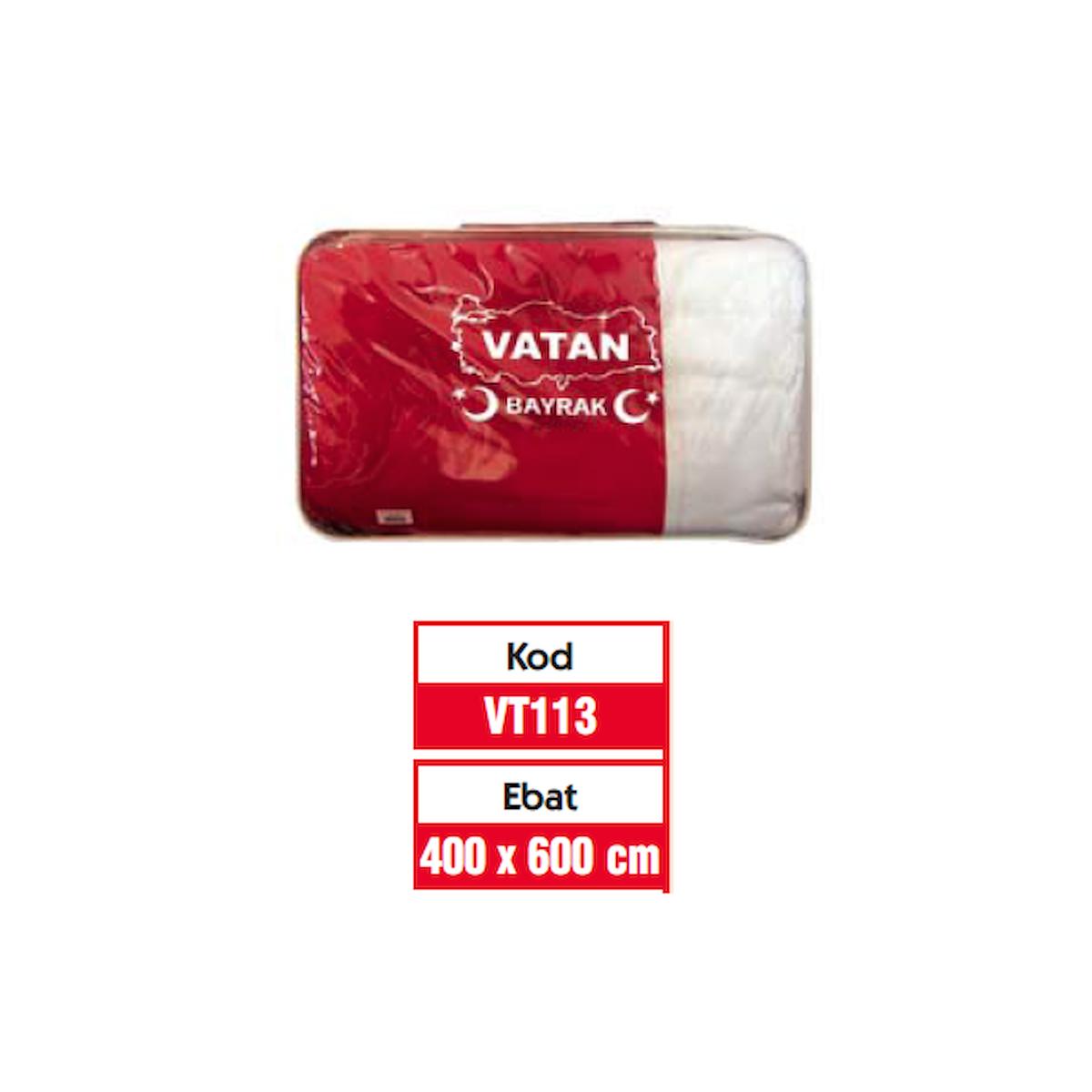 Vatan Bez Bayrak Türk %100 Polyester 400x600 VT113