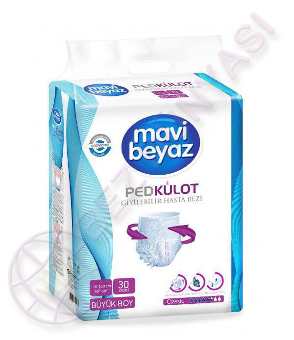 MAVİ BEYAZ KULOT LARGE 30 ADET