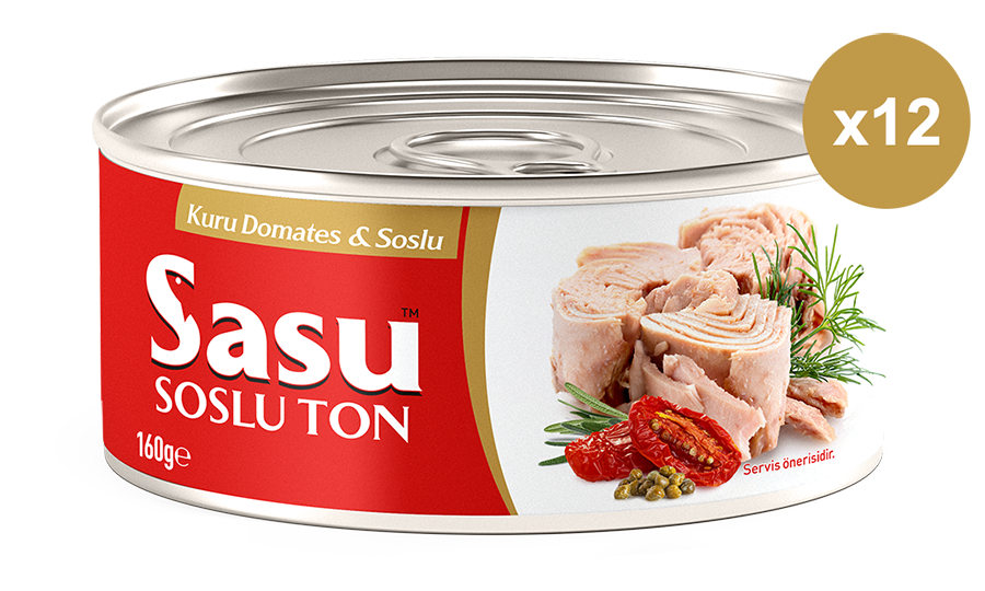 Sasu Kuru Domatesli & Soslu Ton Balığı 12x160G Bütün Dilim