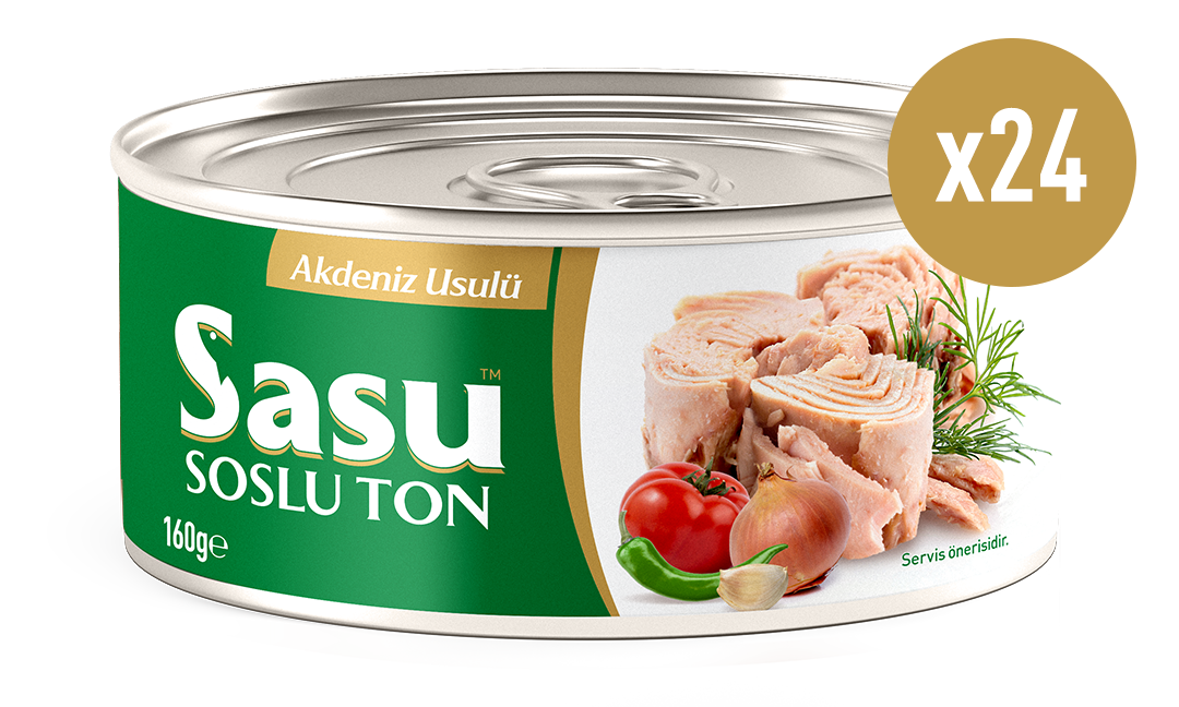 Sasu Akdeniz Usulü Ton Balığı 24x160G Bütün Dilim