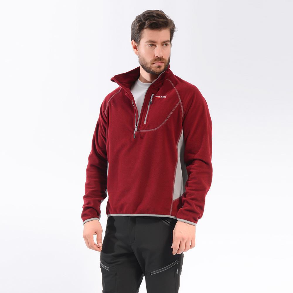 Freecamp Man Half Zipper Fleece-BORDO