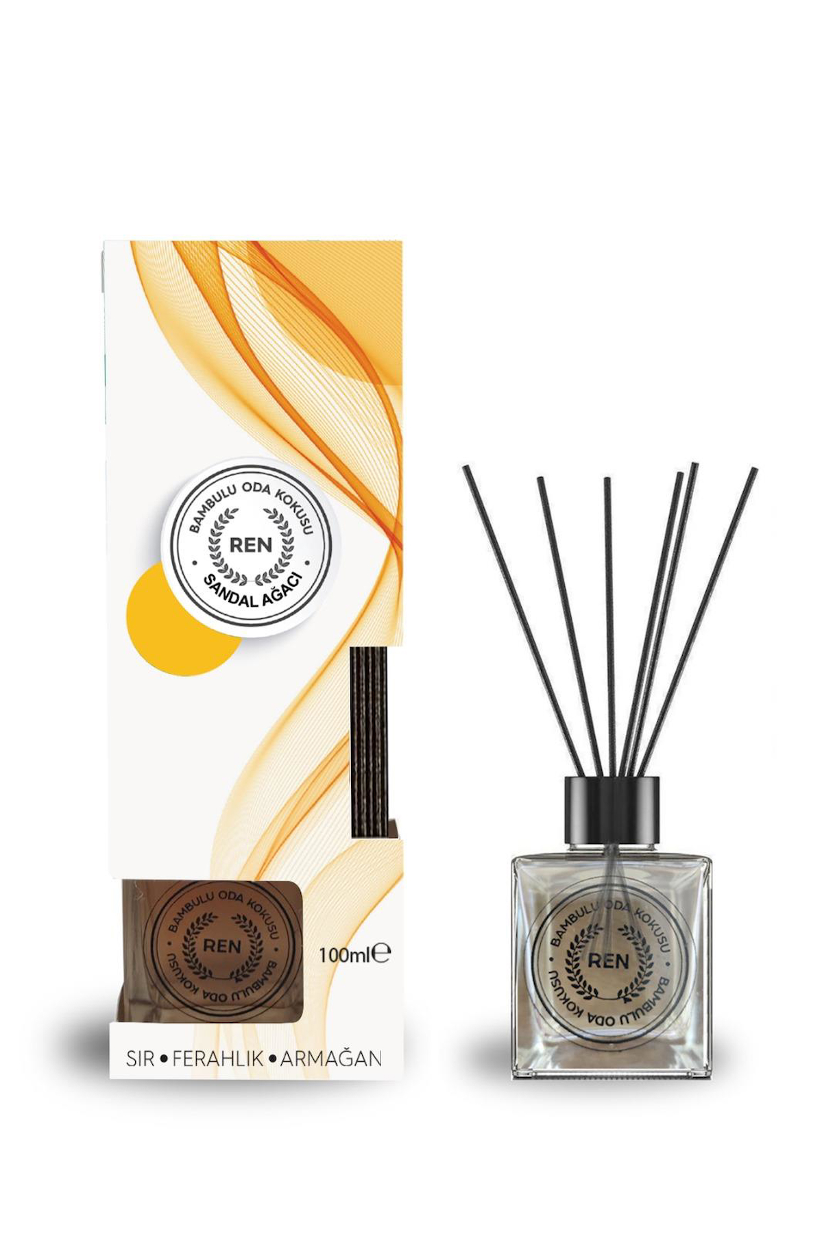 Sandal Ağacı Bambu Çubuklu Oda Kokusu 100 ml Reed Diffuser - SandalWood