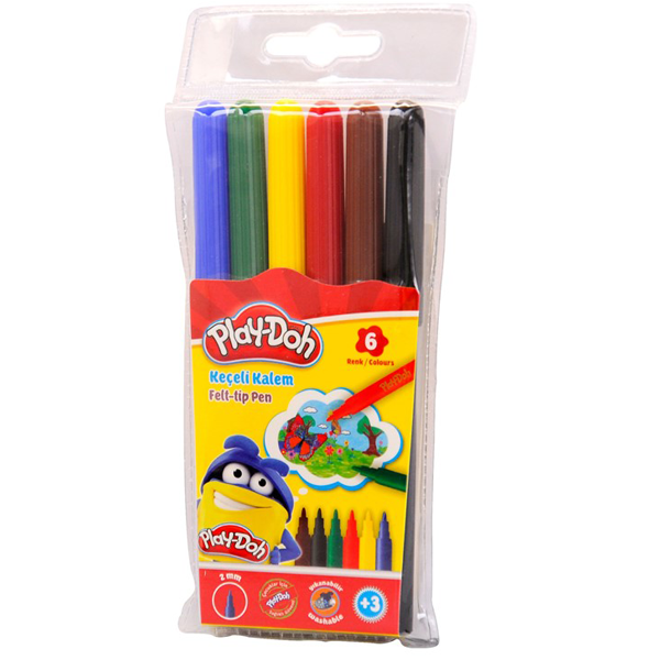 Play-Doh Keçeli Kalem Pvc 2 MM 6 Renk PLAY-KE004