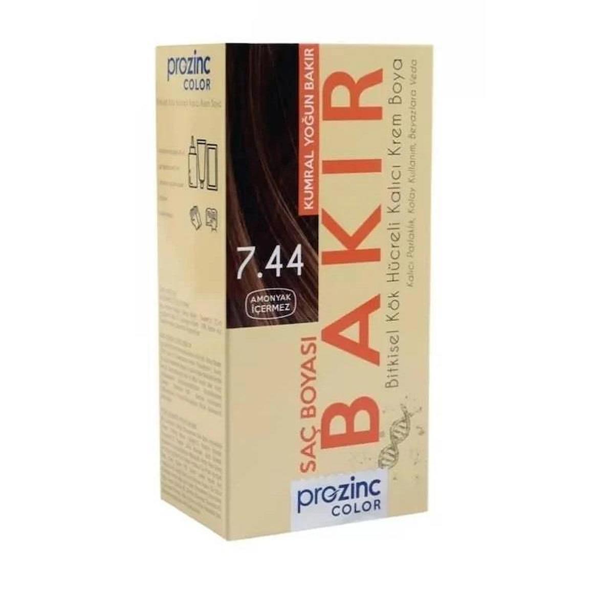 Prozinc Color Amonyaksız Bitkisel Kalıcı Saç Boyası 7-44 Bakır