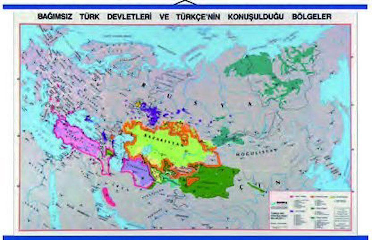 TÜRK DÜNYASI HARİTASI (Kaplamalı)