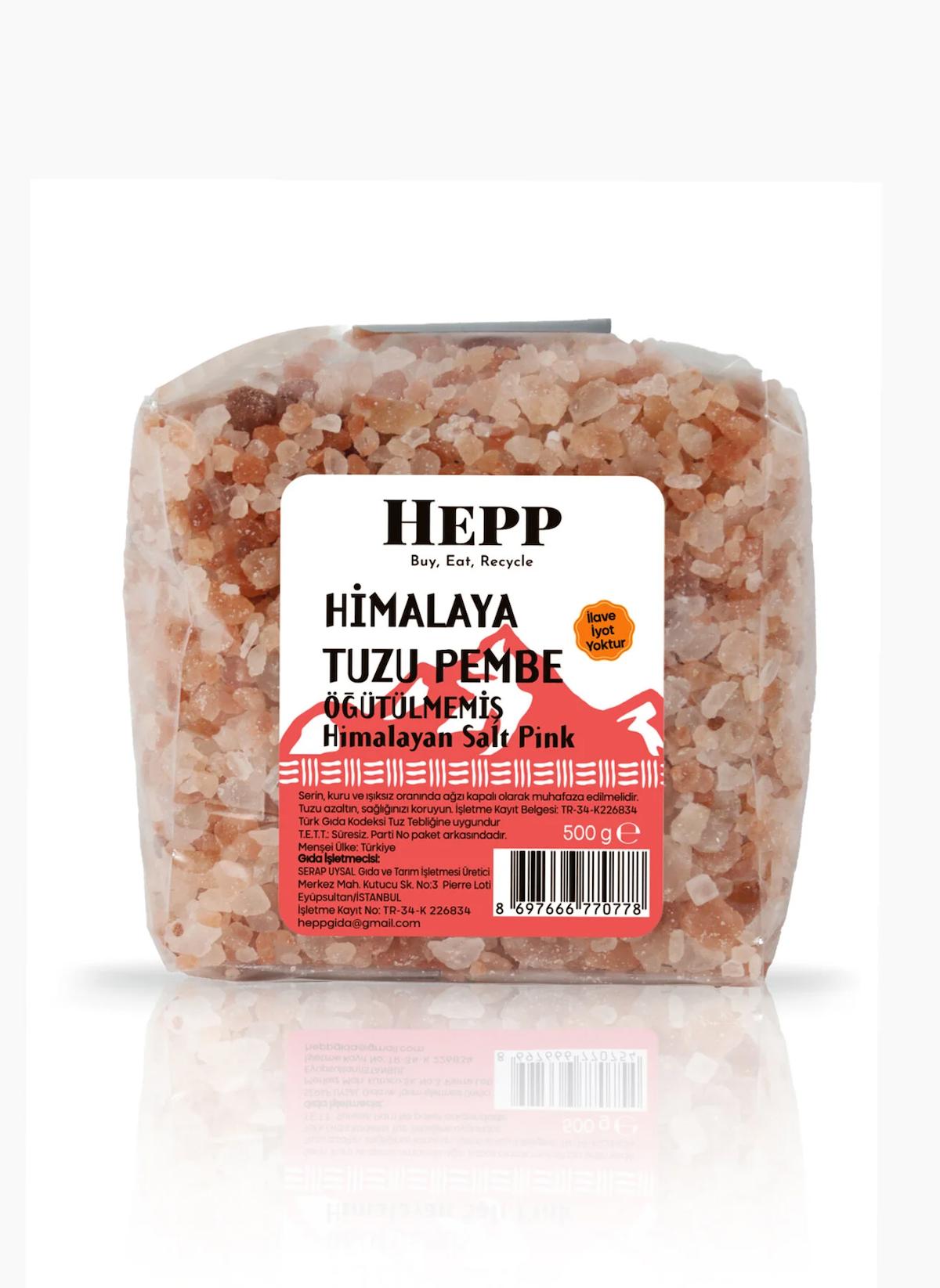 Hepp Himalaya Tuzu Pembe Öğütülmemiş 500gr