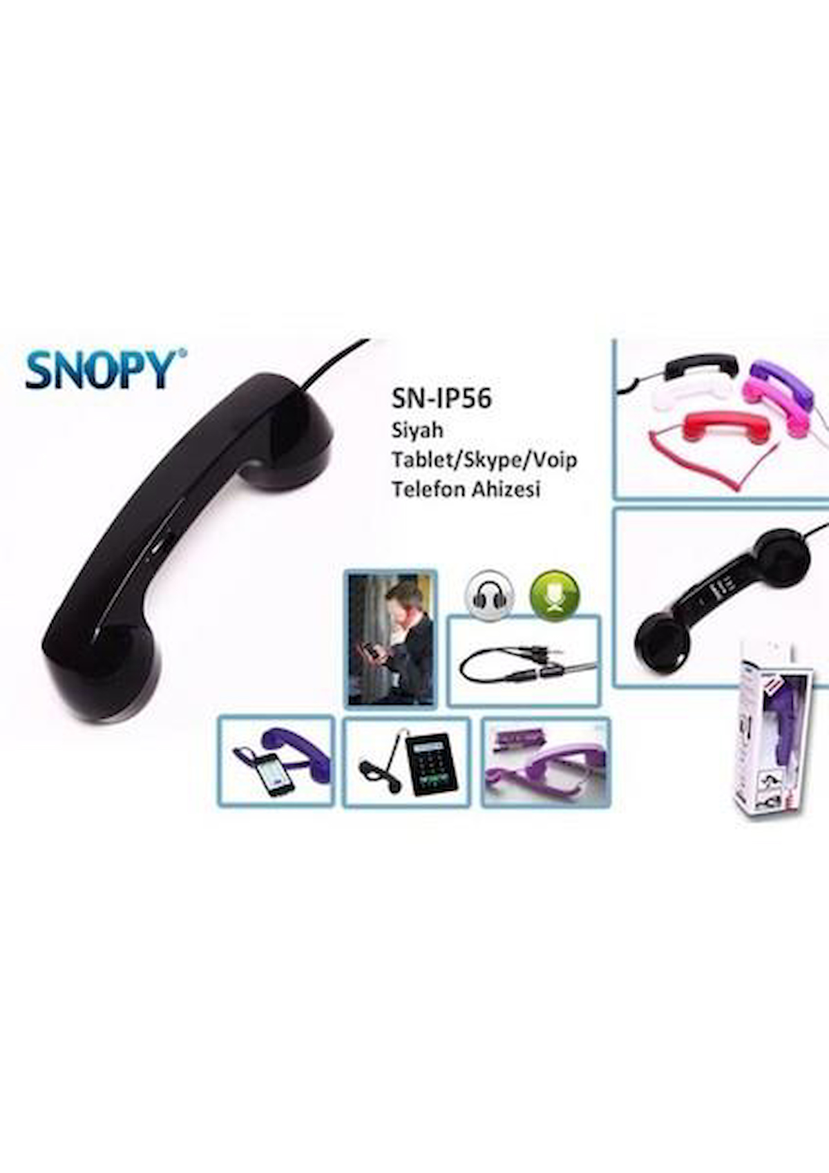 Snopy Sn-Ip56 Siyah Tablet Skype Voip Telefon Ahizesi