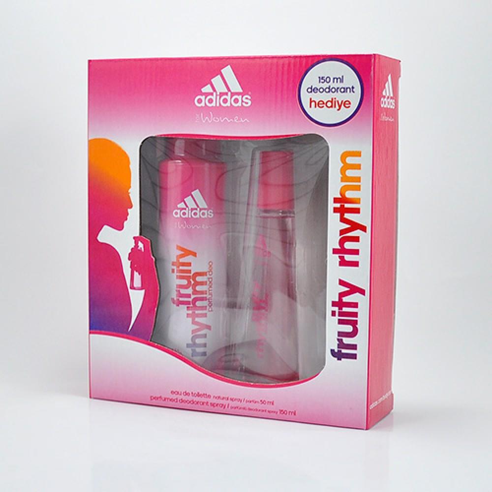 Adidas Fruity Rhythm EDT Meyvemsi Kadın Parfüm 50 ml & Adidas Fruity Rhythm Deodorant 150 ml 