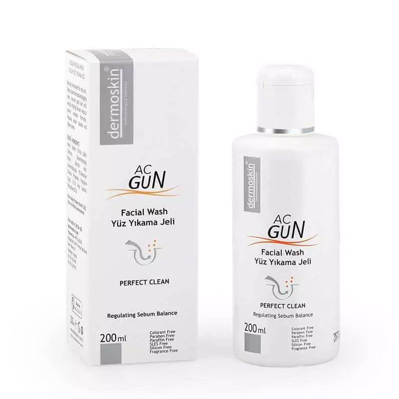 Dermoskin acgun Yağlı Cilt için Temizleyici Salisik Asit Yüz Temizleme Jeli 200 ml 