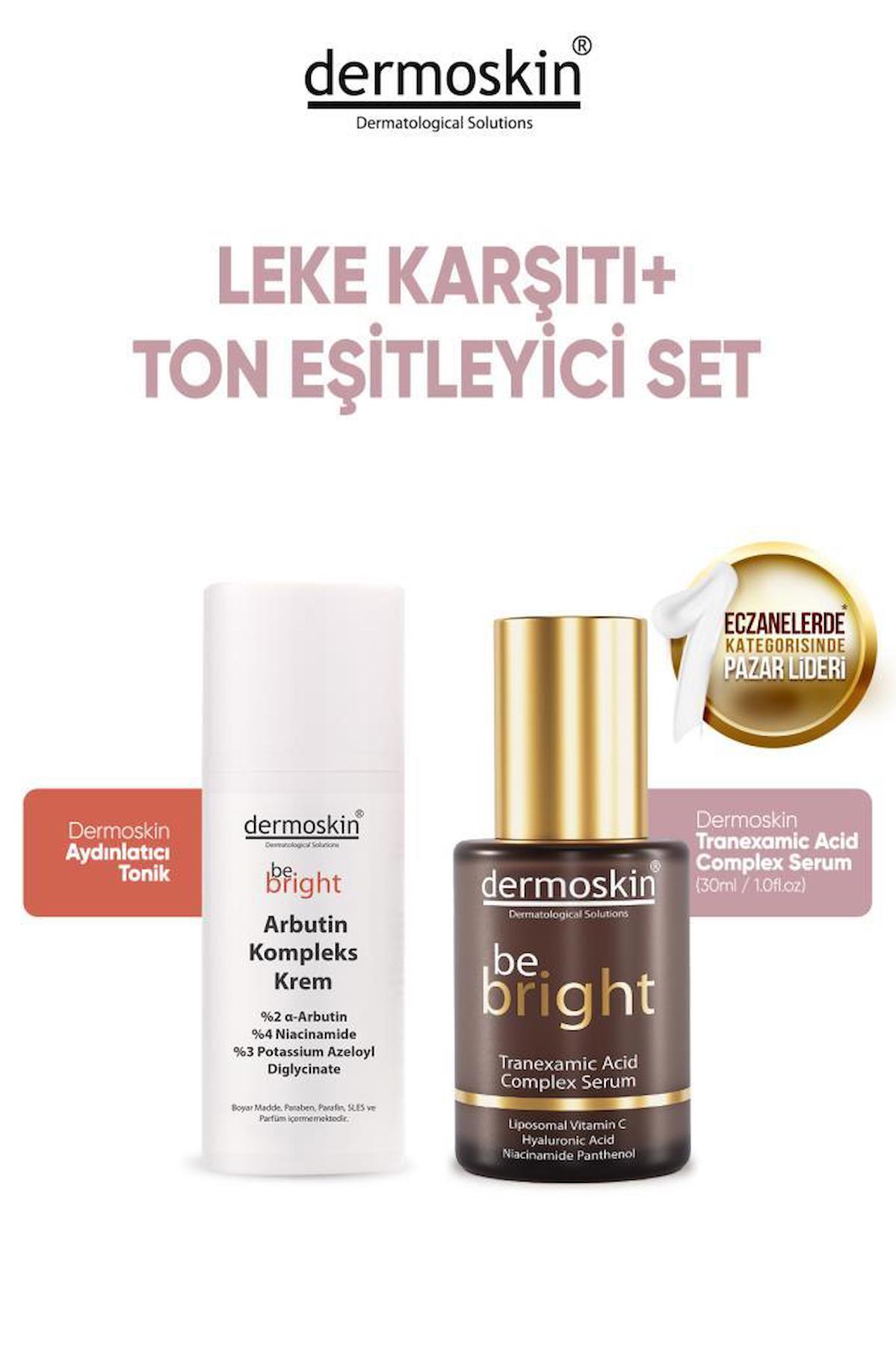 Dermoskin Be Bright Leke Karşıtı Etkili Set-Tranexamid acid Serum+Arbutin Krem