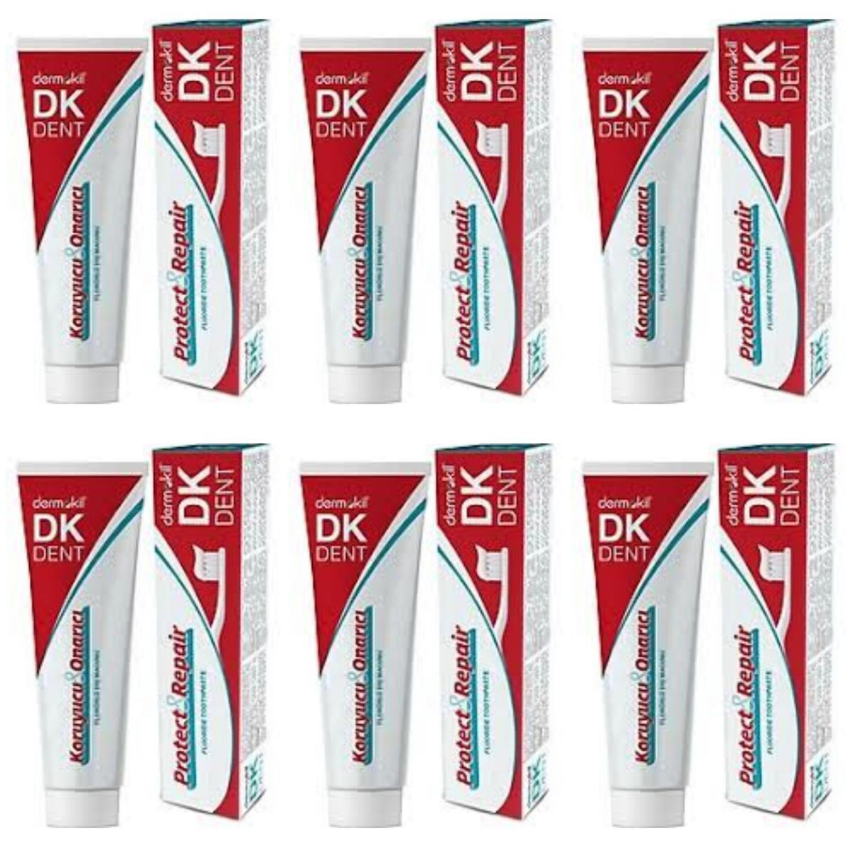 Dermokil DK Dent Florürlü Koruyucu Onarıcı Diş Macunu 6 x 100 ML