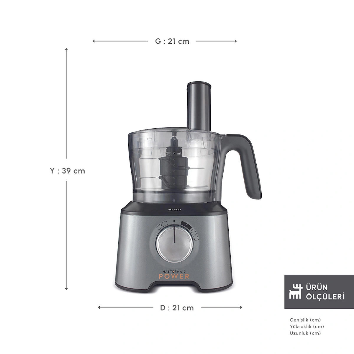 Karaca Mastermaid Power Multifunctional 10 in 1 Mutfak Robotu 2000W Galaxy Grey