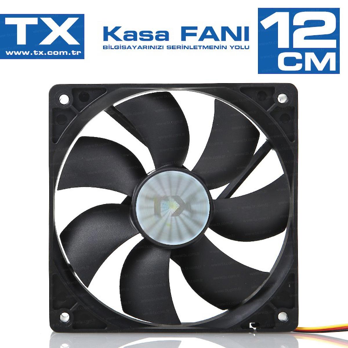 Tx TXCCF12BK 12 cm Fanlı Siyah Kasa Fanı