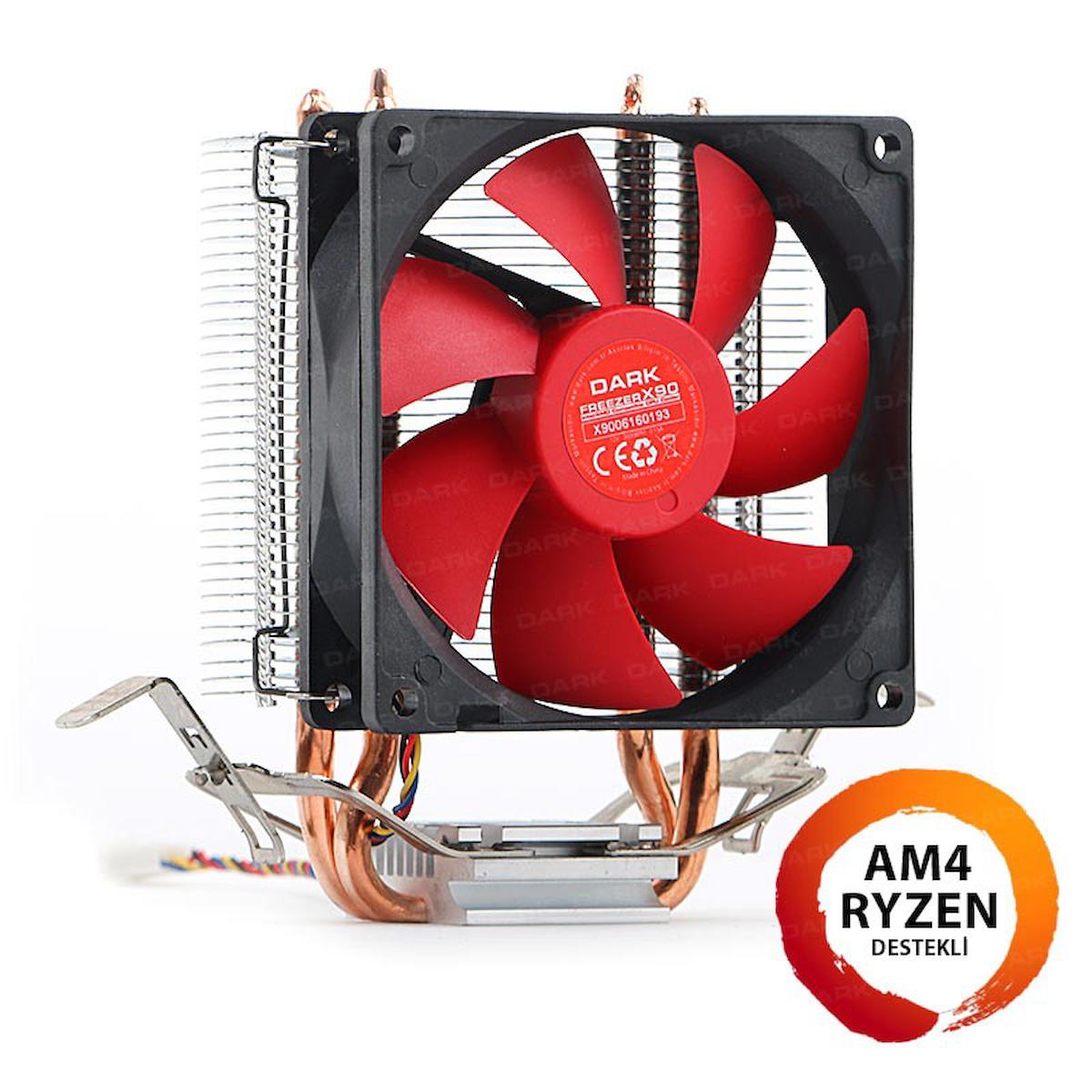 Dark DKCCX90 Freezer X90 Intel/Amd/Ryzen 9.2 cmKırmızı Fanlı İşlemci Soğutucusu