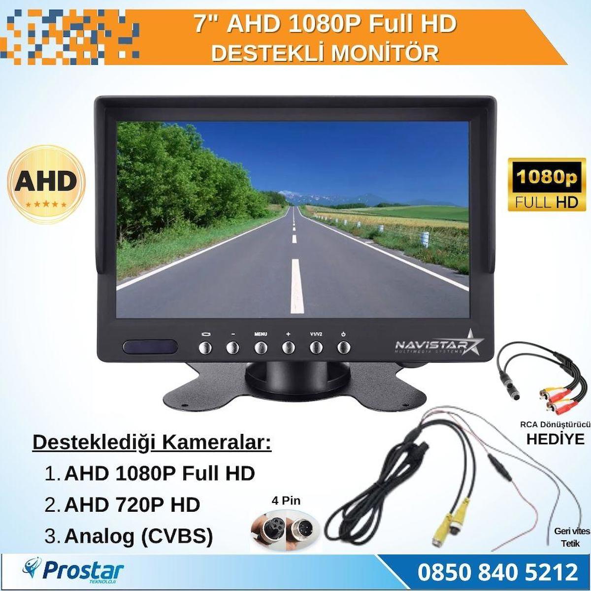 7" Ahd 1080P Full Hd Iki Kamera Girişli Monitör