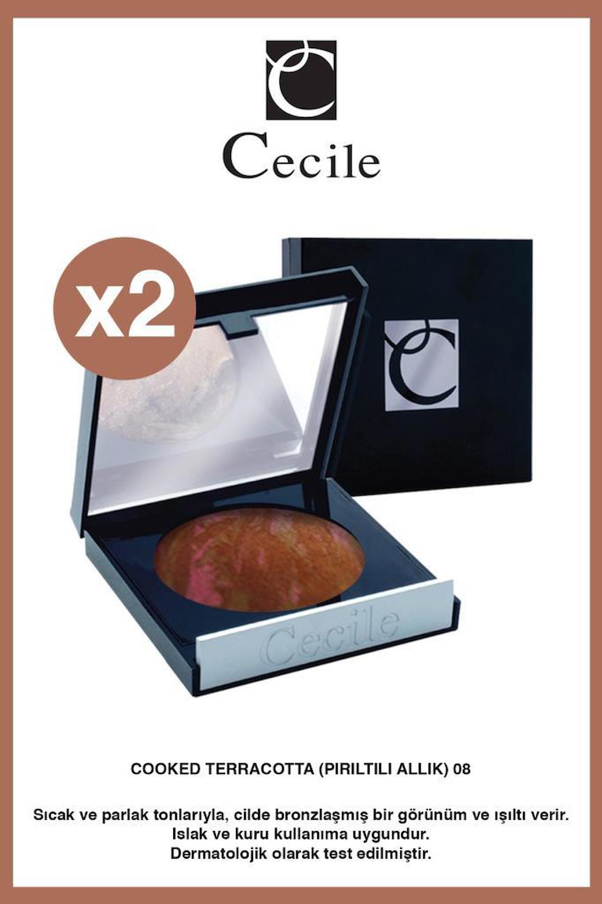 Cecile Cooked Terracotta-Işıltılı Yansımalı Allık Seti No:8