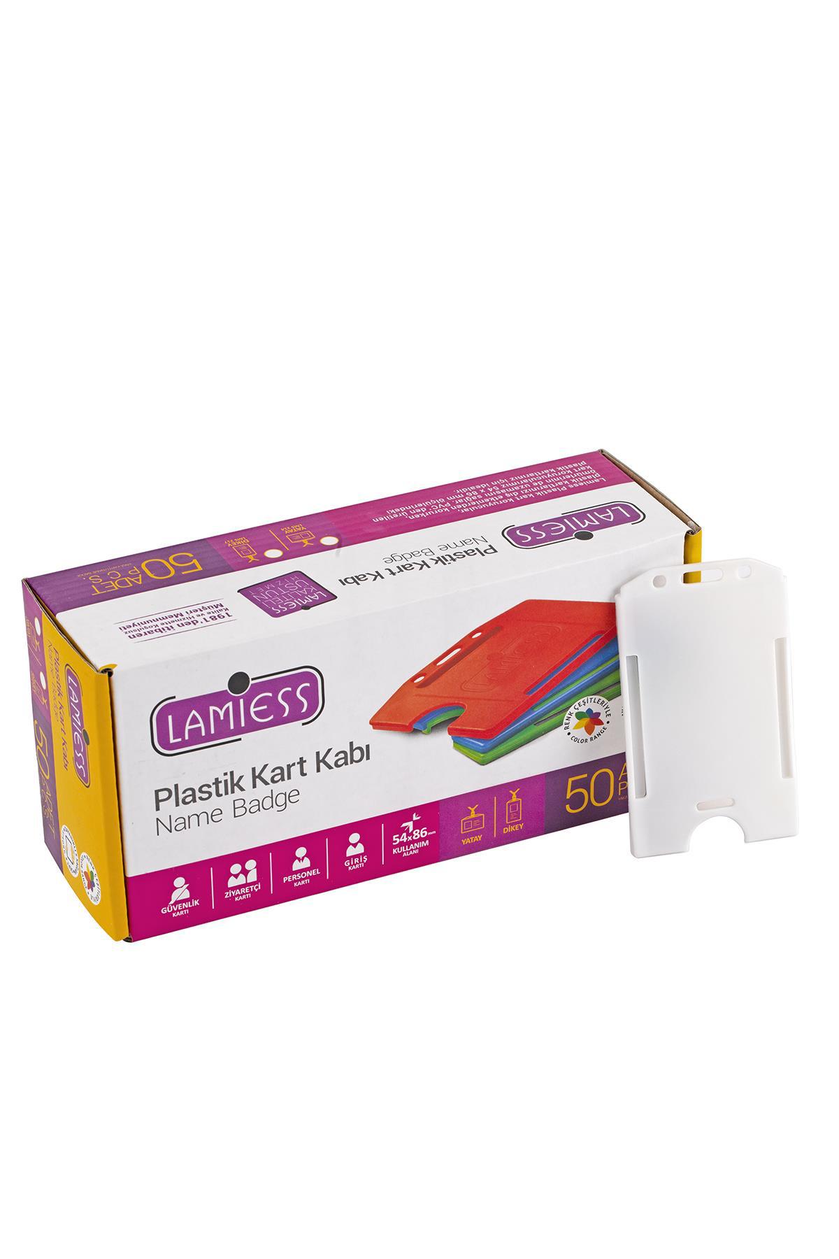 Lamiess  Lms 217 Dikey Plastik Kart Kabı Beyaz 50'Li