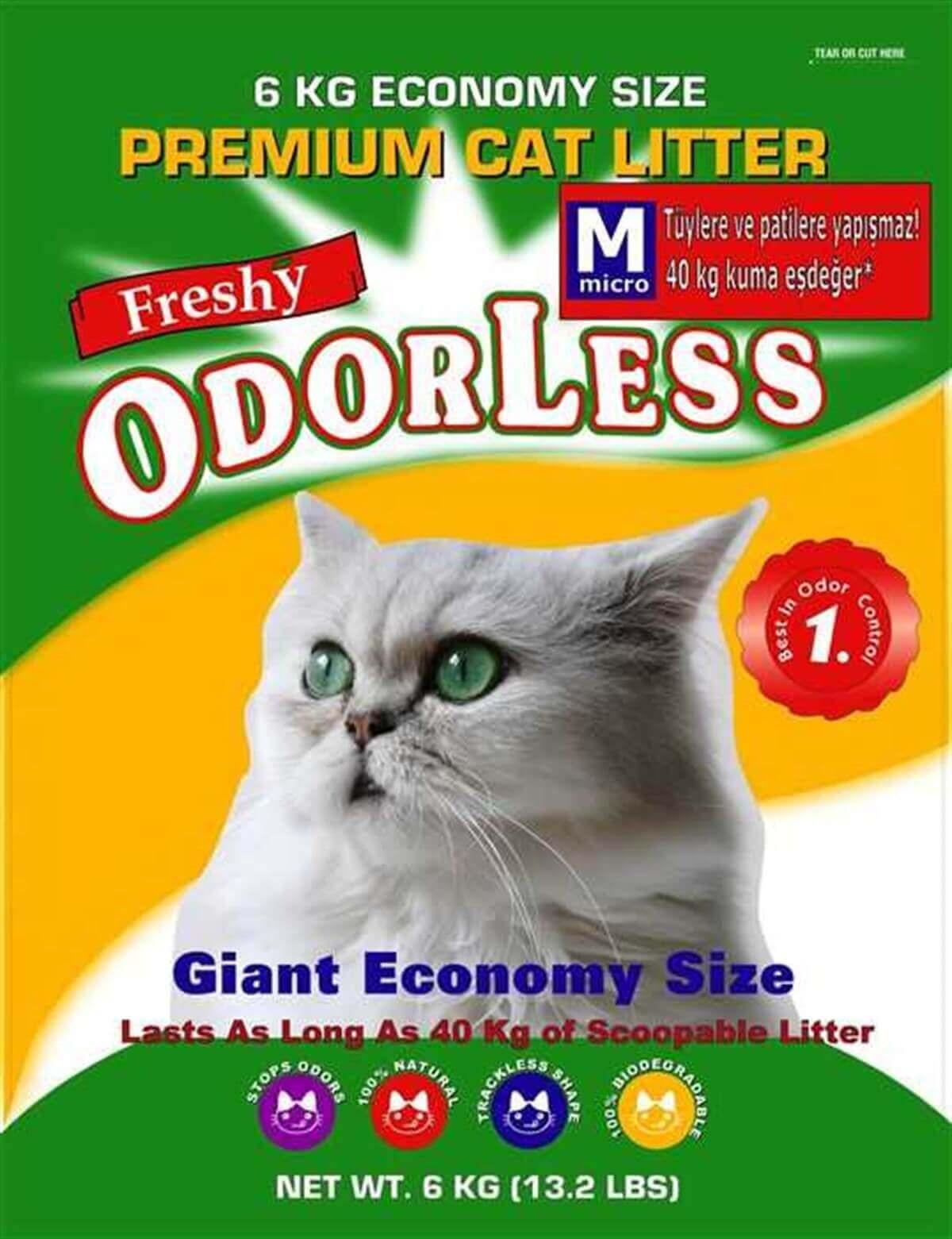 Freshy Odorless Süper Emici Micro Kristal Kedi Kumu  6 Kg