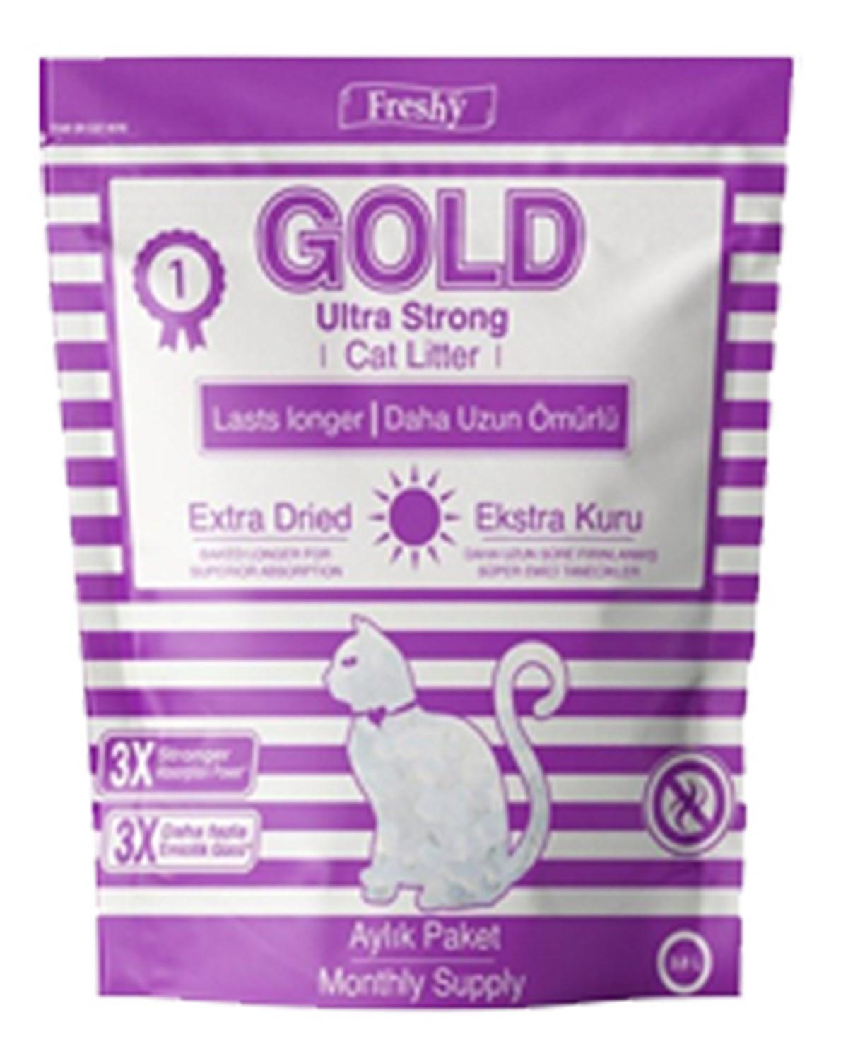 Freshy Gold Ultra Strong Süper Emici Silika Kedi Kumu  3.8 L