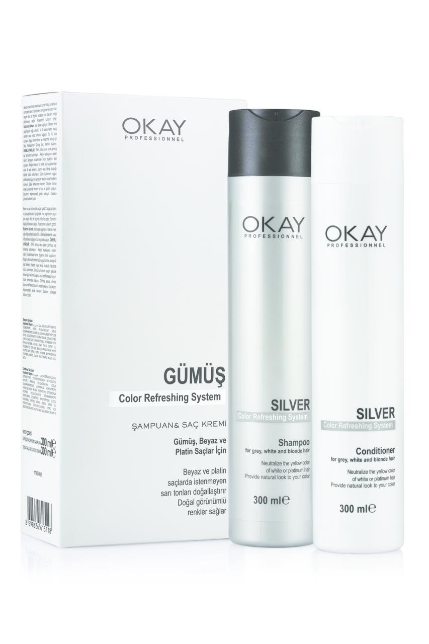 Okay Professional Color Refreshing System Gümüş Şampuan&krem Set 300 Ml*2