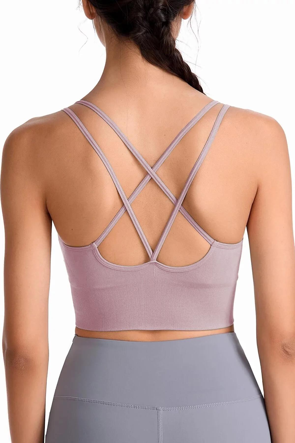 Ghassy Co. Kadın Cross Back Yoga Egzersiz Fitness Spor Sütyeni CRS015