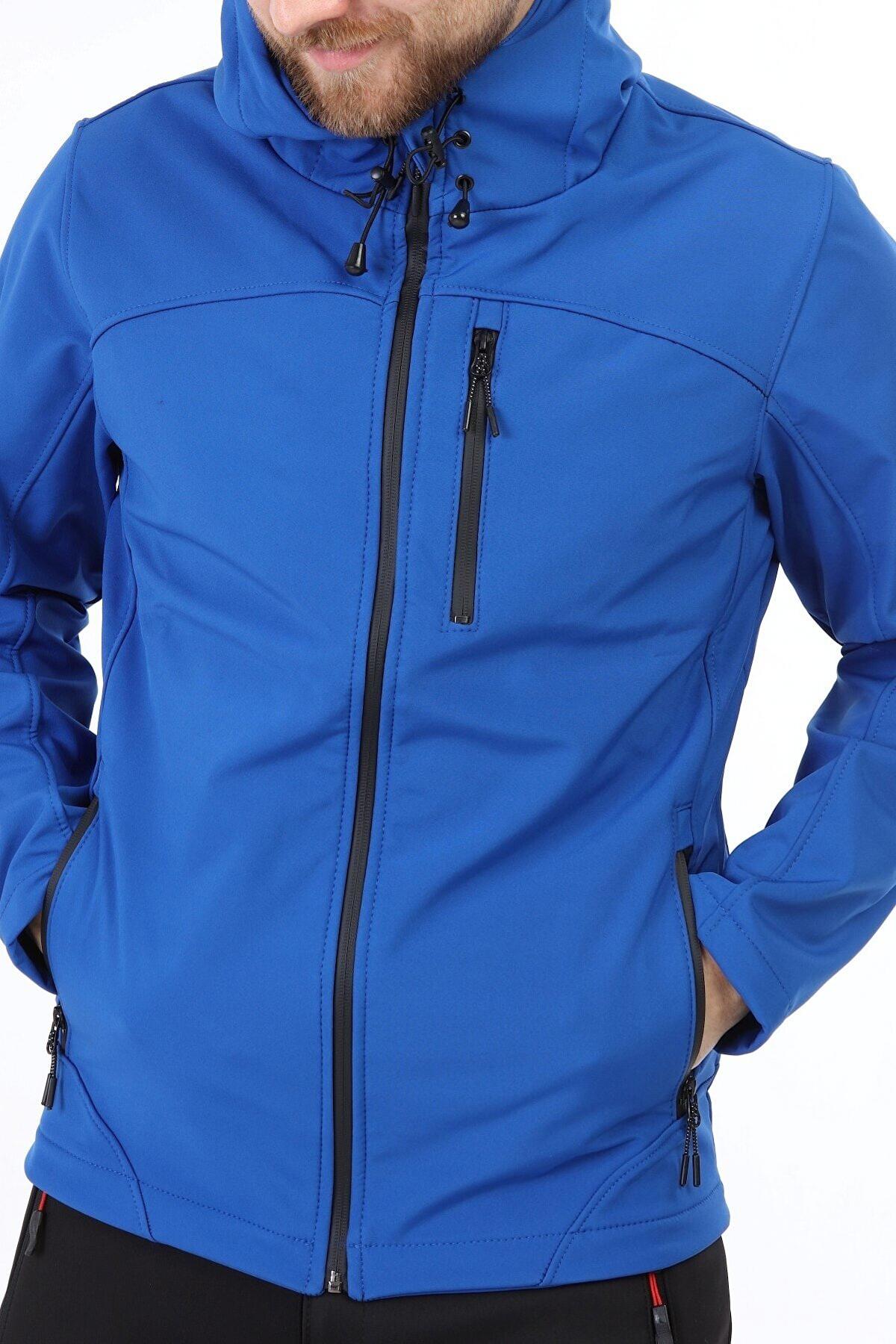 Ghassy Co. Erkek İçi Polarlı Su ve Rüzgar Geçirmez Softshell Spor Mont