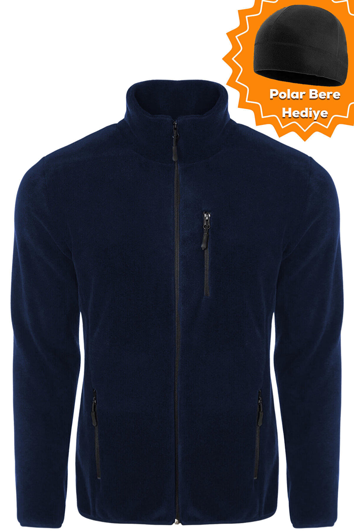 Ghassy Co. Erkek Pro Rüzgar Geçirmez 5 Cepli Outdoor Tam Fermuarlı Polar Ceket