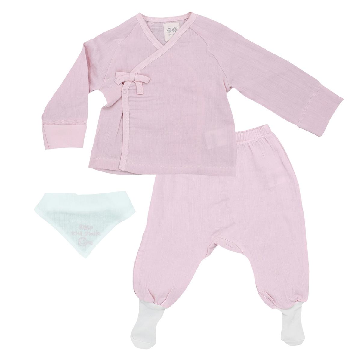 Andywawa AC23721 Baby Home Müslin 3lü Bebe Zıbın Takım Pink