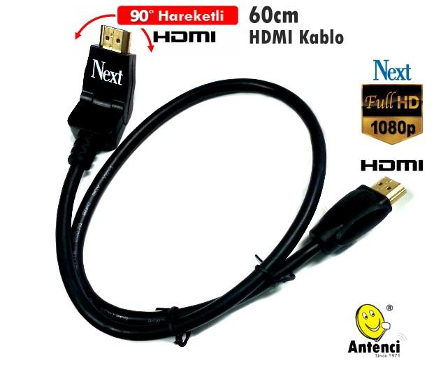 Next 60cm HDMI Kablo Hareketli HDMI Fişli