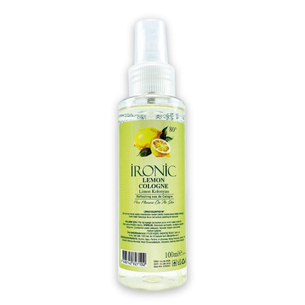 İronic Limon Kolonyası 80 Derece Pet Şişe 100 ml