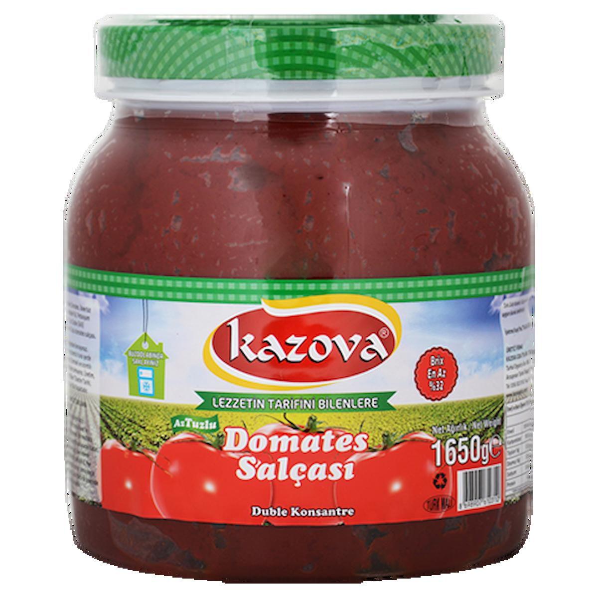 Kazova Az Tuzlu Domates Salçası 1650 Gr 32 Brx