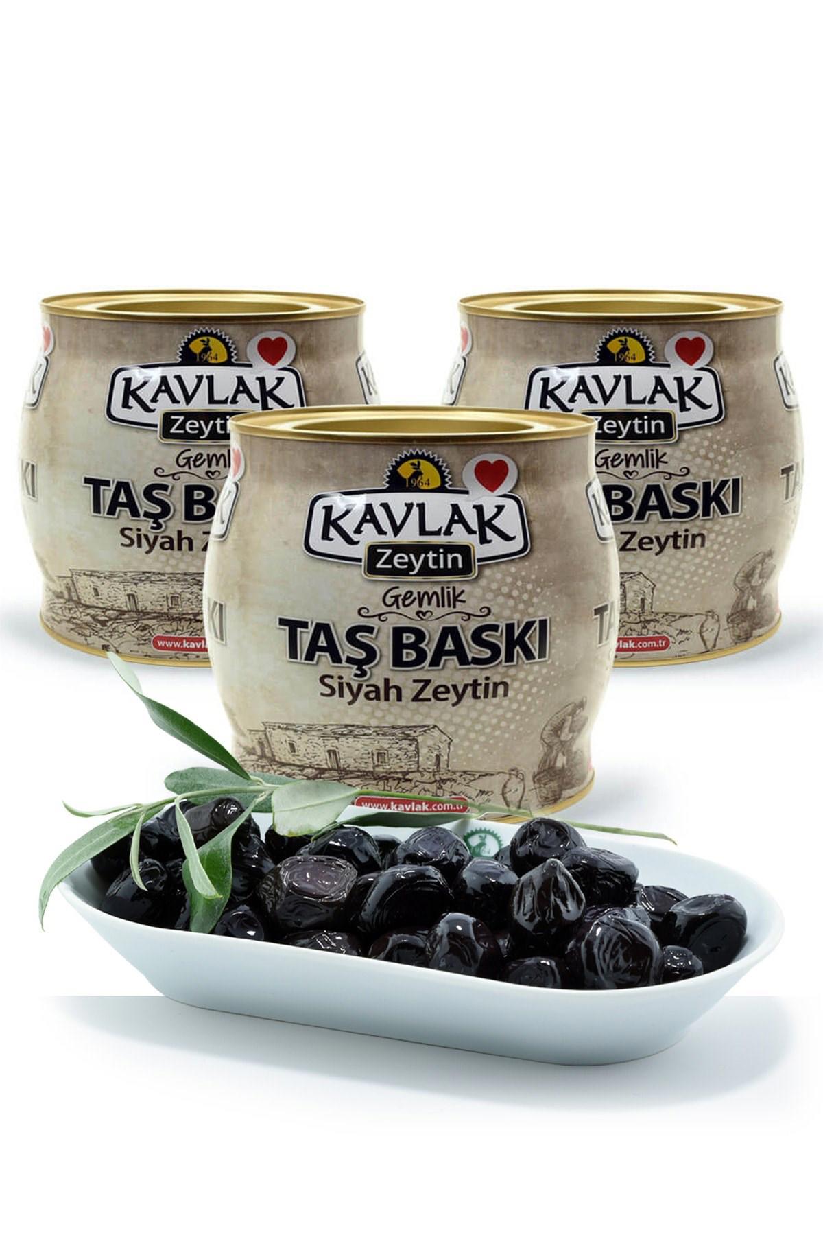 Kavlak Taş Baskı Gemlik Siyah Zeytin 2 Kg 3 Lü Kampanya