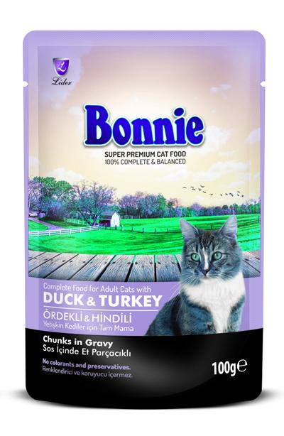 Bonnie Kedi Ördek Ve Hindili Sos İçinde 100 Gr