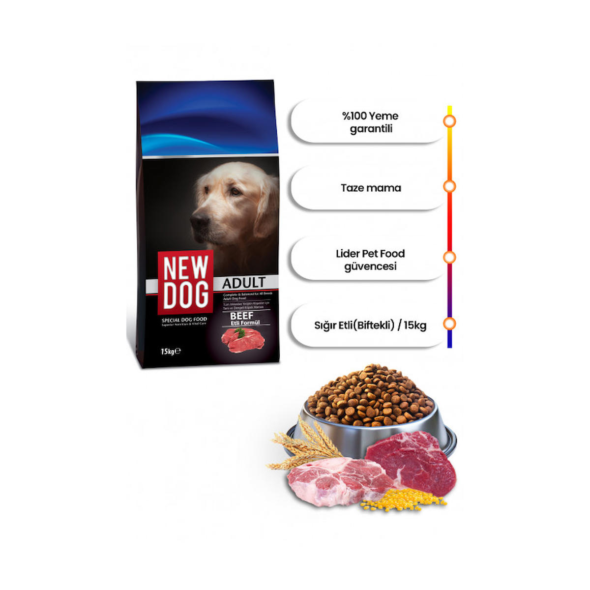 New Dog Maintenance Formula Etli Köpek Maması 15 Kg