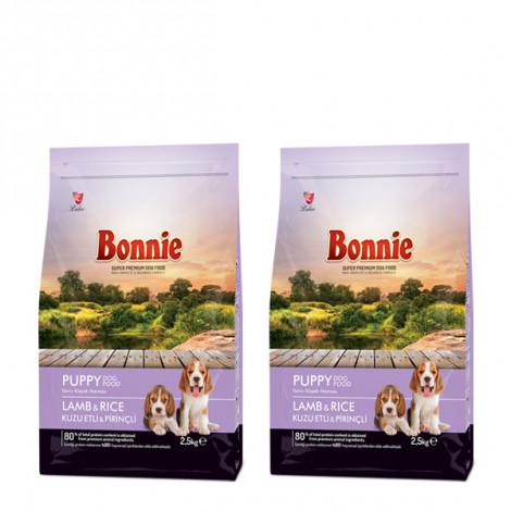 Bonnie Kuzu Etli-Pirinçli Yavru Kuru Köpek Maması 2x2.5 kg