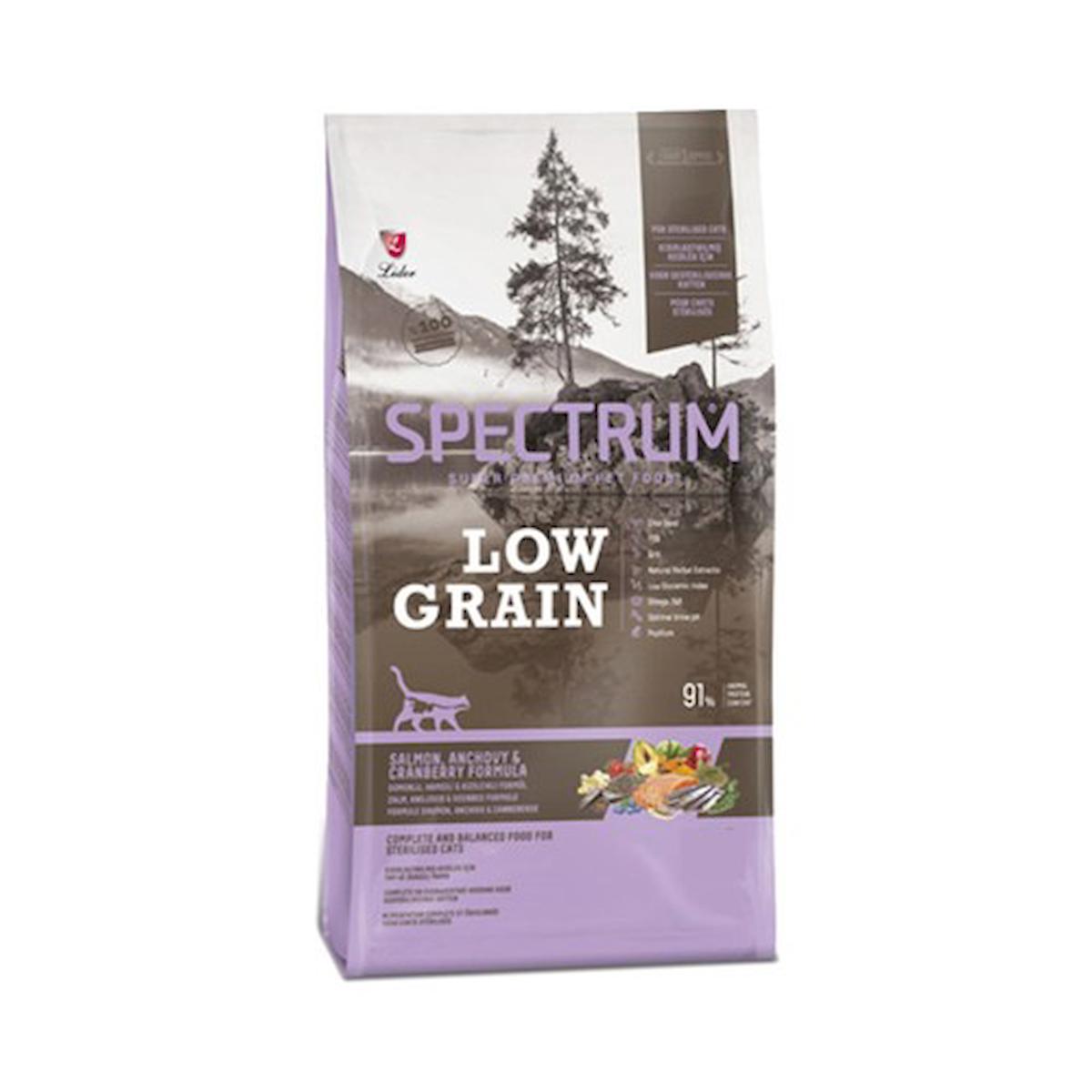 Spectrum Low Grain Somonlu&hamsili&kızılcıklı Kısırlaştırılmış Yetişkin Kedi Mamas 12 Kg