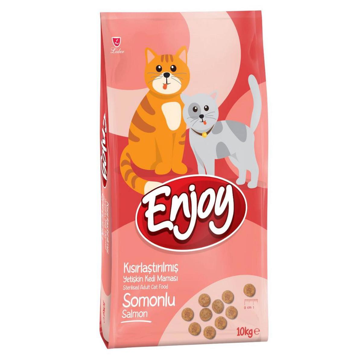 Enjoy Somonlu Kısırlaştırılmış Yetişkin Kedi Maması 10 kg